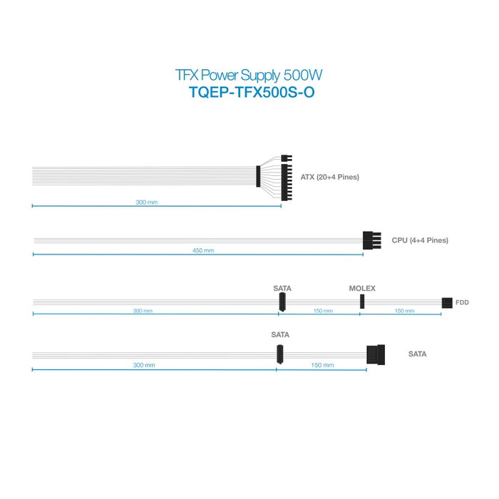 TOOQ Ecopower II 500W TFX Plata TOOQ Ecopower II 500W TFX Plata